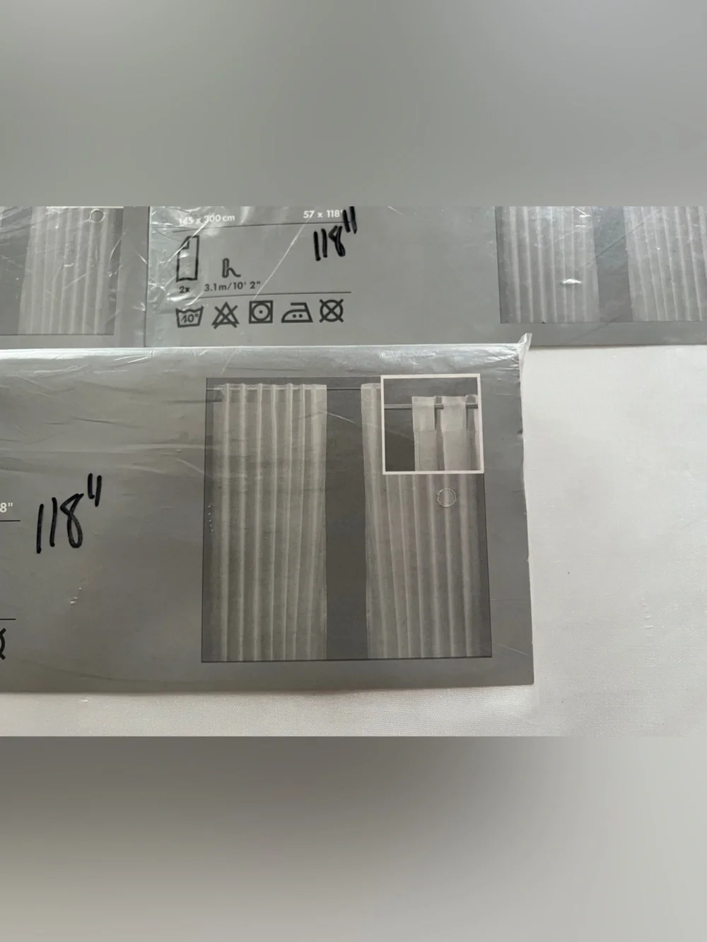Pack Of 3 New IKEA Vivan Curtains 57